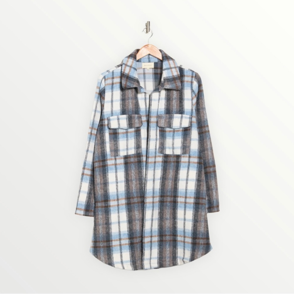 MELLODAY Light Blue Flannel Jacket NWT (1X)